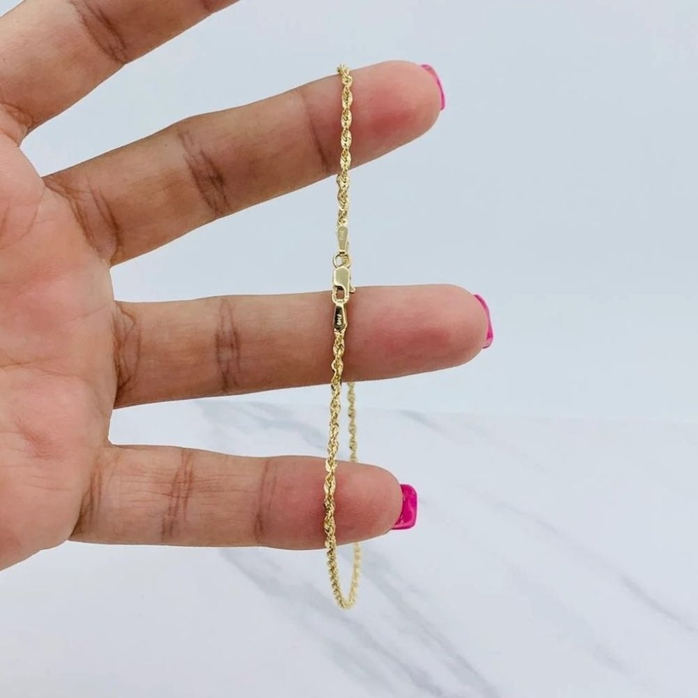 ❤️ Real 10k Gold Ankle Bracelet Rope 10”
